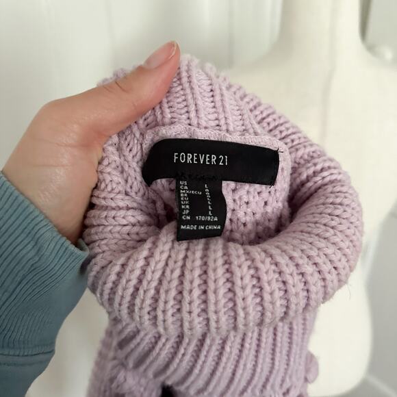 Forever 21 Pom Pom Lavender Turtleneck Sweater - Picture 4 of 5